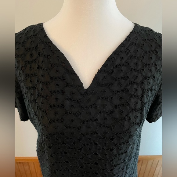 🤩 4/$25  Vintage Quaker Lady Black Eyelet Dress - Picture 3 of 16